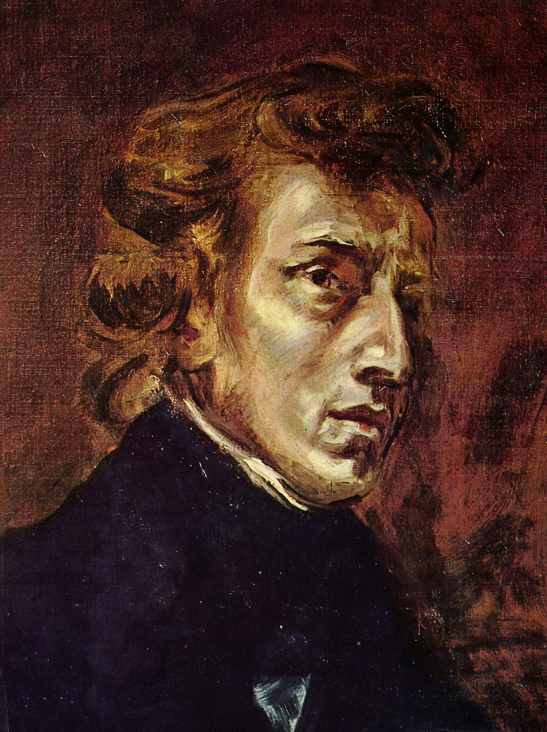 Эжен Делакруа. Портрет Фредерика Шопена. 1838 год.